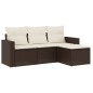 vidaXL Set de sofás de jardín 4 pzas y cojines ratán sintético marrón vidaXL Set de sofás de jardín 4 pzas y cojines ratán sintético marrón