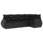 vidaXL Set de muebles de jardín 5 pzas y cojines ratán sintético negro vidaXL Set de muebles de jardín 5 pzas y cojines ratán sintético negro