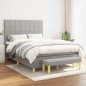 vidaXL Cama box spring con colchón tela gris claro 140x200 cm vidaXL Cama box spring con colchón tela gris claro 140x200 cm