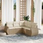 vidaXL Juego de sofás jardín con cojines 5 pzas ratán sintético beige vidaXL Juego de sofás jardín con cojines 5 pzas ratán sintético beige