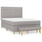 vidaXL Cama box spring con colchón tela gris claro 140x200 cm vidaXL Cama box spring con colchón tela gris claro 140x200 cm