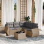 vidaXL Juego de sofás jardín con cojines 6 pzas ratán sintético beige vidaXL Juego de sofás jardín con cojines 6 pzas ratán sintético beige