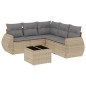 vidaXL Juego de sofás jardín con cojines 6 pzas ratán sintético beige vidaXL Juego de sofás jardín con cojines 6 pzas ratán sintético beige