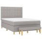 vidaXL Cama box spring con colchón tela gris claro 140x200 cm vidaXL Cama box spring con colchón tela gris claro 140x200 cm