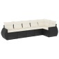 vidaXL Set de sofás de jardín 6 piezas y cojines ratán sintético negro vidaXL Set de sofás de jardín 6 piezas y cojines ratán sintético negro