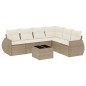 vidaXL Set sofás de jardín 7 piezas y cojines ratán sintético beige vidaXL Set sofás de jardín 7 piezas y cojines ratán sintético beige