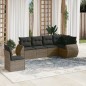 vidaXL Set de muebles de jardín 6 pzas y cojines ratán sintético gris vidaXL Set de muebles de jardín 6 pzas y cojines ratán sintético gris