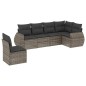 vidaXL Set de muebles de jardín 6 pzas y cojines ratán sintético gris vidaXL Set de muebles de jardín 6 pzas y cojines ratán sintético gris