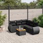 vidaXL Set de sofás de jardín 6 piezas y cojines ratán sintético negro vidaXL Set de sofás de jardín 6 piezas y cojines ratán sintético negro