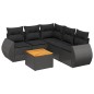 vidaXL Set de sofás de jardín 6 piezas y cojines ratán sintético negro vidaXL Set de sofás de jardín 6 piezas y cojines ratán sintético negro