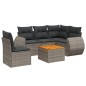 vidaXL Set de muebles de jardín 6 pzas y cojines ratán sintético gris vidaXL Set de muebles de jardín 6 pzas y cojines ratán sintético gris