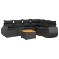 vidaXL Set de comedor de jardín 7 pzas y cojines ratán sintético negro vidaXL Set de comedor de jardín 7 pzas y cojines ratán sintético negro
