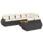 vidaXL Set de sofás de jardín 8 piezas y cojines ratán sintético negro vidaXL Set de sofás de jardín 8 piezas y cojines ratán sintético negro