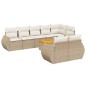vidaXL Set de sofás de jardín 9 pzas con cojines ratán sintético beige vidaXL Set de sofás de jardín 9 pzas con cojines ratán sintético beige