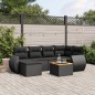 vidaXL Set de comedor de jardín 7 pzas y cojines ratán sintético negro vidaXL Set de comedor de jardín 7 pzas y cojines ratán sintético negro