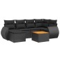 vidaXL Set de comedor de jardín 7 pzas y cojines ratán sintético negro vidaXL Set de comedor de jardín 7 pzas y cojines ratán sintético negro