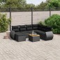 vidaXL Set de sofás de jardín 8 piezas y cojines ratán sintético negro vidaXL Set de sofás de jardín 8 piezas y cojines ratán sintético negro