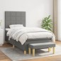vidaXL Cama box spring con colchón tela gris oscuro 100x200 cm vidaXL Cama box spring con colchón tela gris oscuro 100x200 cm