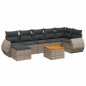 vidaXL Set de sofás de jardín 8 pzas y cojines ratán sintético gris vidaXL Set de sofás de jardín 8 pzas y cojines ratán sintético gris