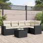 vidaXL Set de sofás de jardín 6 piezas y cojines ratán sintético negro vidaXL Set de sofás de jardín 6 piezas y cojines ratán sintético negro