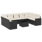 vidaXL Set de sofás de jardín 10 pzas cojines ratán sintético negro vidaXL Set de sofás de jardín 10 pzas cojines ratán sintético negro
