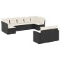vidaXL Set de sofás de jardín 8 piezas y cojines ratán sintético negro vidaXL Set de sofás de jardín 8 piezas y cojines ratán sintético negro