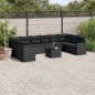 vidaXL Set de sofás de jardín 11 pzas y cojines ratán sintético negro vidaXL Set de sofás de jardín 11 pzas y cojines ratán sintético negro