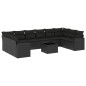 vidaXL Set de sofás de jardín 11 pzas y cojines ratán sintético negro vidaXL Set de sofás de jardín 11 pzas y cojines ratán sintético negro