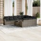 vidaXL Set de sofás de jardín 11 pzas y cojines ratán sintético gris vidaXL Set de sofás de jardín 11 pzas y cojines ratán sintético gris