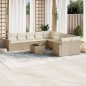 vidaXL Set de sofás de jardín 11pzas con cojines ratán sintético beige vidaXL Set de sofás de jardín 11pzas con cojines ratán sintético beige
