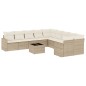 vidaXL Set de sofás de jardín 11pzas con cojines ratán sintético beige vidaXL Set de sofás de jardín 11pzas con cojines ratán sintético beige
