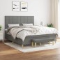 vidaXL Cama box spring con colchón tela gris oscuro 180x200 cm vidaXL Cama box spring con colchón tela gris oscuro 180x200 cm