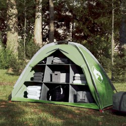 vidaXL Tienda de almacenaje 9 compartimentos tafetán verde 125x50x68cm