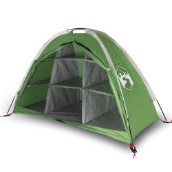 vidaXL Tienda de almacenaje 9 compartimentos tafetán verde 125x50x68cm
