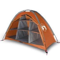 vidaXL Tienda de almacenaje 9 compartimentos tafetán naranja y verde