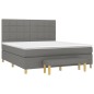 vidaXL Cama box spring con colchón tela gris oscuro 180x200 cm vidaXL Cama box spring con colchón tela gris oscuro 180x200 cm