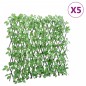 vidaXL Enrejado expansible hiedra artificial verde 5 uds 180x65 cm
