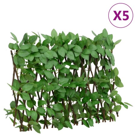 vidaXL Enrejado expandible hiedra artificial verde 5 uds 180x30 cm