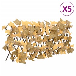 vidaXL Enrejado expansible de arce artificial naranja 5 uds 180x30 cm