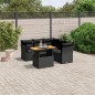 vidaXL Set de muebles de jardín 5 pzas y cojines ratán sintético negro vidaXL Set de muebles de jardín 5 pzas y cojines ratán sintético negro