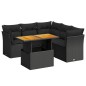 vidaXL Set de muebles de jardín 5 pzas y cojines ratán sintético negro vidaXL Set de muebles de jardín 5 pzas y cojines ratán sintético negro