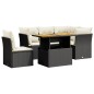 vidaXL Set de muebles de jardín 5 pzas y cojines ratán sintético negro vidaXL Set de muebles de jardín 5 pzas y cojines ratán sintético negro