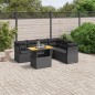 vidaXL Set de comedor de jardín 7 pzas y cojines ratán sintético negro vidaXL Set de comedor de jardín 7 pzas y cojines ratán sintético negro