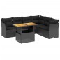 vidaXL Set de comedor de jardín 7 pzas y cojines ratán sintético negro vidaXL Set de comedor de jardín 7 pzas y cojines ratán sintético negro