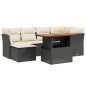 vidaXL Set de comedor de jardín 7 pzas y cojines ratán sintético negro vidaXL Set de comedor de jardín 7 pzas y cojines ratán sintético negro