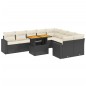 vidaXL Set de sofás de jardín 10 pzas cojines ratán sintético negro vidaXL Set de sofás de jardín 10 pzas cojines ratán sintético negro