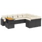 vidaXL Set de sofás de jardín 10 pzas cojines ratán sintético negro vidaXL Set de sofás de jardín 10 pzas cojines ratán sintético negro