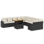 vidaXL Set de sofás de jardín 11 pzas y cojines ratán sintético negro vidaXL Set de sofás de jardín 11 pzas y cojines ratán sintético negro