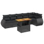 vidaXL Set de comedor de jardín 7 pzas y cojines ratán sintético negro vidaXL Set de comedor de jardín 7 pzas y cojines ratán sintético negro