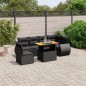 vidaXL Set de comedor de jardín 7 pzas y cojines ratán sintético negro vidaXL Set de comedor de jardín 7 pzas y cojines ratán sintético negro